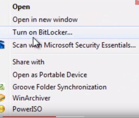 put password on pendrive without software.