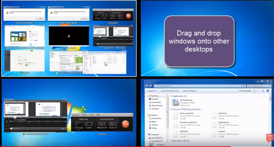 Virtual desktops for windows
